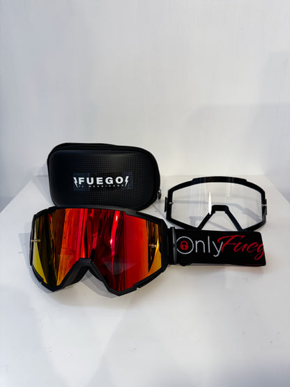 Mascherine del Messicano (Doppia Lente) rosso fuego e blu bikelife