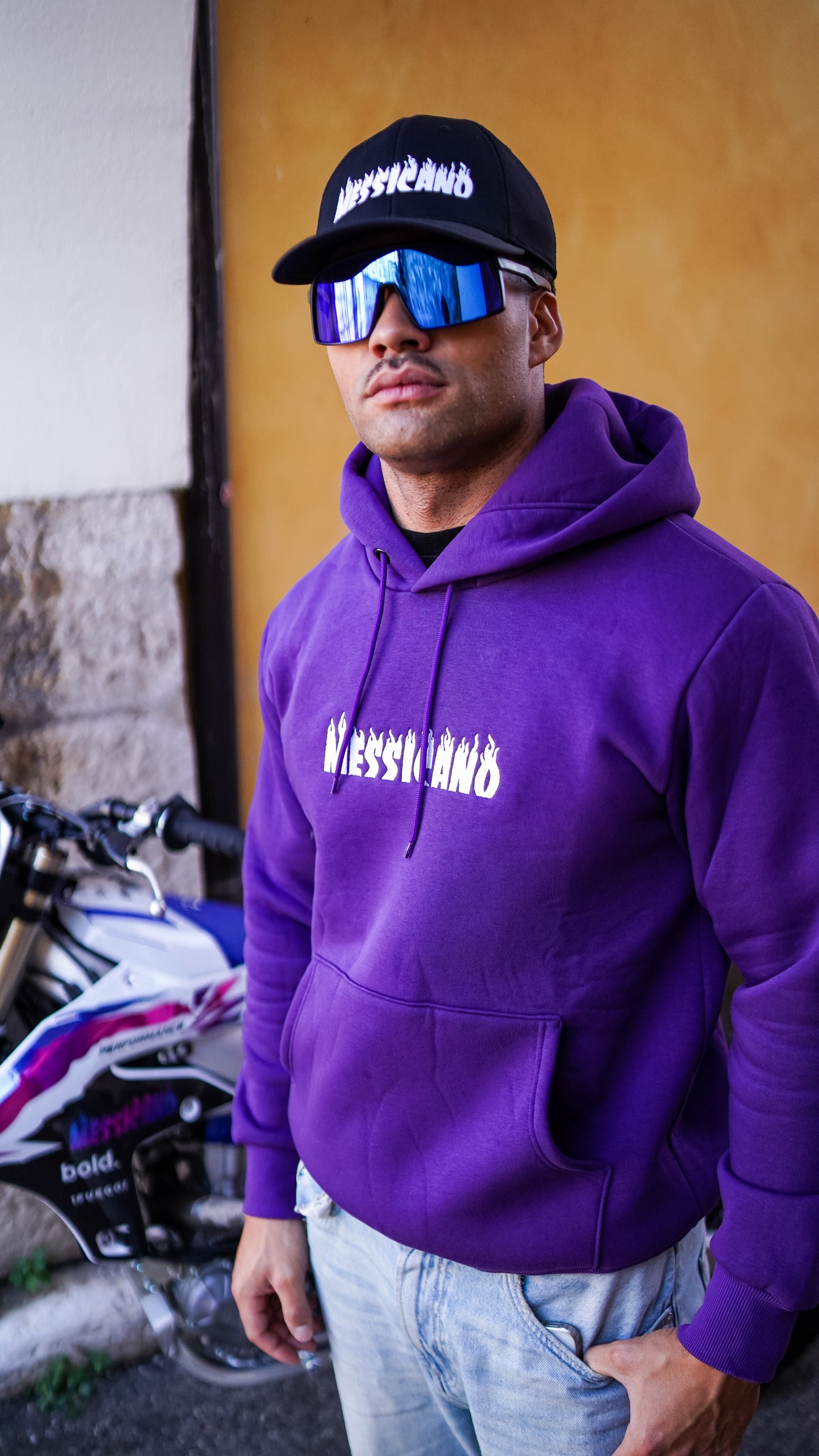 Felpa Box Logo Messicano Viola