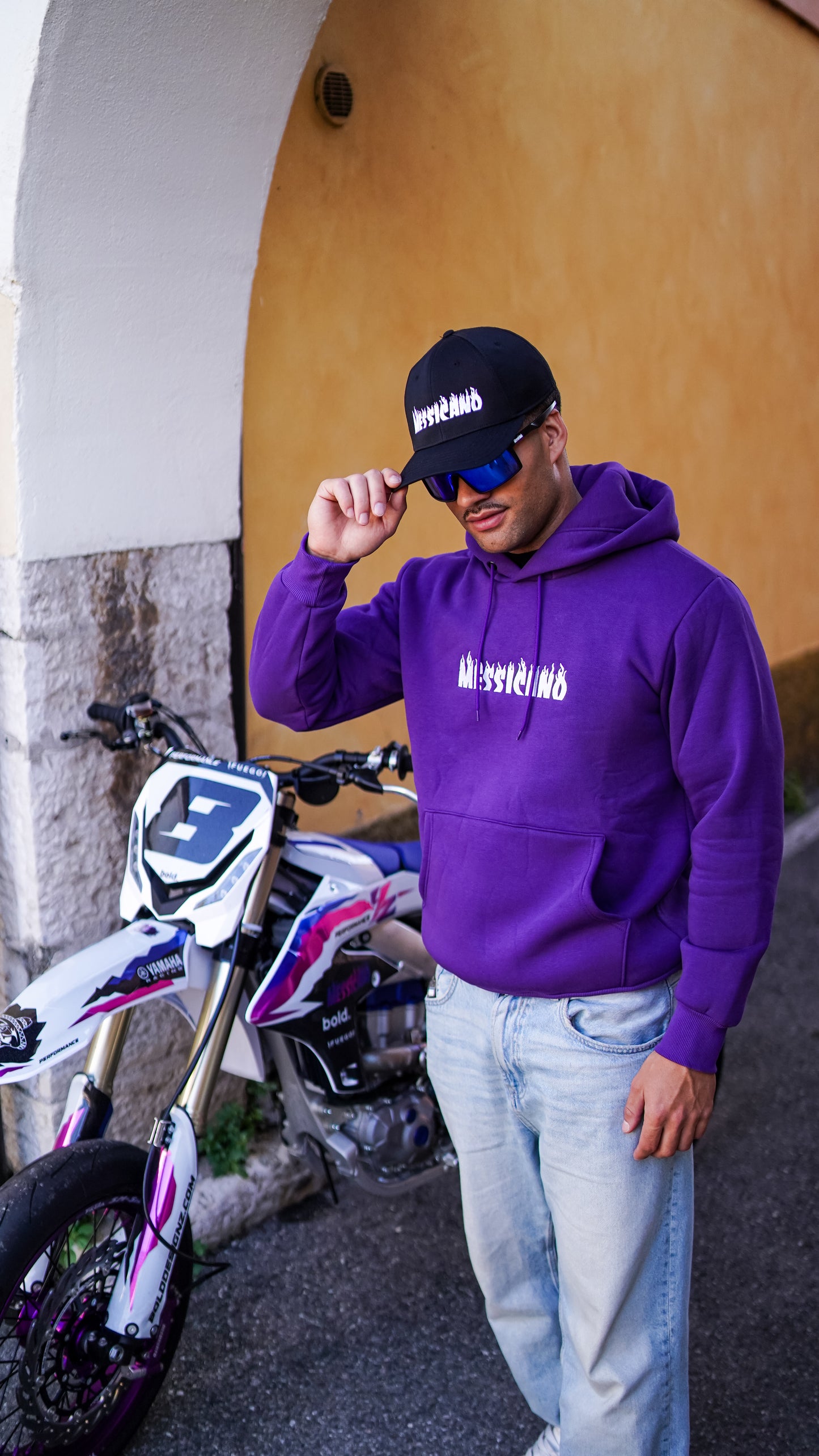 Felpa Box Logo Messicano Viola